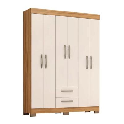 Guarda Roupa Solteiro NT6015 6 Portas e 2 Gavetas com Pés Notável