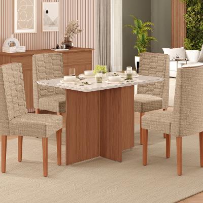 Conjunto Sala de Jantar Frida 120x80cm com 4 Cadeiras Coral Tuboarte