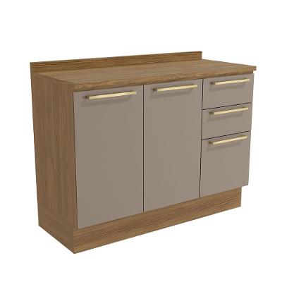 Balcão com Tampo 120cm Botanic 2 Portas 3 Gavetas Kappesberg