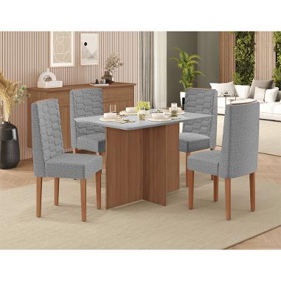 Conjunto Sala de Jantar Frida 120x80cm com 4 Cadeiras Coral Tuboarte