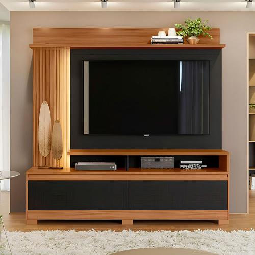 Home NT1295 183cm para Tv Até 60 Polegadas com Detalhe Ripado e Pés Notável