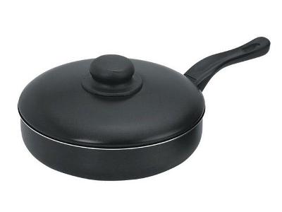 Frigideira Reta com Tampa Fortaleza Preta 24 cm