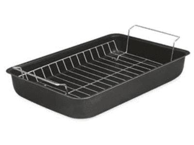 Assadeira Retangular Alta com Grelha Fortaleza Tradicional Black