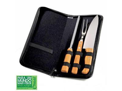 Conjunto Para Churrasco Welf  Em Inox E Bambu Com Estojo Frankfurt - 4