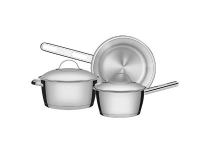 Jogo de Panelas com frigideira Tramontina Allegra Inox 3 pçs