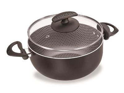 Caçarola Fortaleza com Tampa de vidro black 22 CM