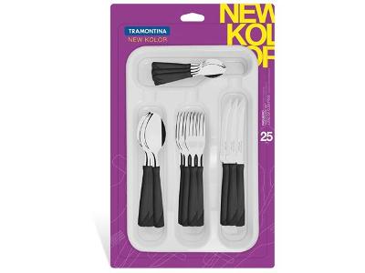 Faqueiro Tramontina New Kolor Inox Preto 25 Peças