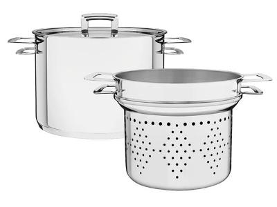 Jogo Cozi Pasta Tramontina Brava Inox 2 Peças 20CM