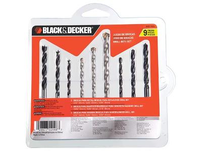 Jogo de Brocas 9 Peças BD0110CS BLACK+DECKER