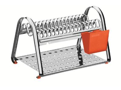 Escorredor de Louça Tramontina Ciclo Aço Inox Porta Talheres Laranja
