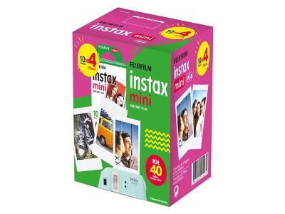 Filme Instantâneo Fujifilm Instax Borda Branca com 40 Unidades