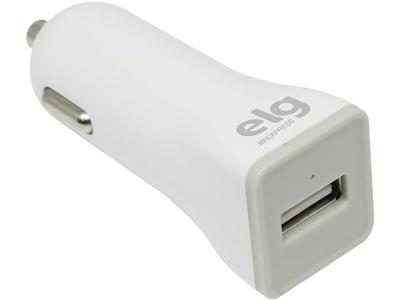 Carregador ELG USB Veicular Universal Branco