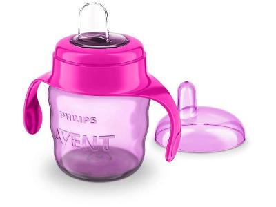 Copo de Transição Philips Easy Sip com Bico de Silicone Rosa 6m+