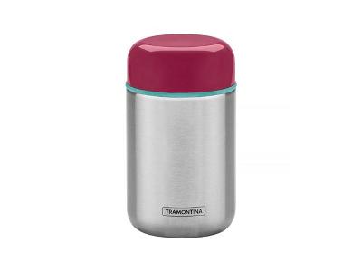 Pote Térmico Tramontina em Aço Inox com Tampa Rosa 400ML