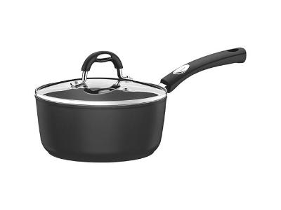 Panela Tramontina Mônaco Antiaderente Preto com Tampa de Vidro 20CM