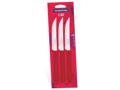 Conjunto de Facas para Churrasco Tramontina Leme Vermelho 3 Peças