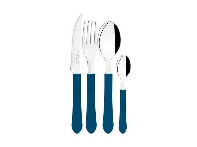 Conjunto de Talheres Tramontina Leme Azul Oceano 24 Peças