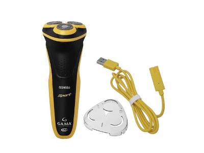 Barbeador Elétrico Gama GSH886 Sport Bivolt USB Preto e Amarelo