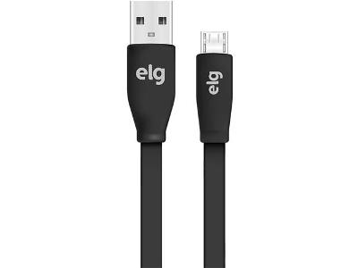 Cabo Micro USB ELG para Recarga e Sincronizacao 1,25m Preto
