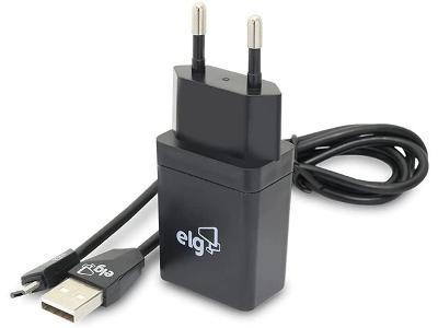 Kit ELG KT510WC Carregador de Parede USB+Cabo Micro USB 1M Preto