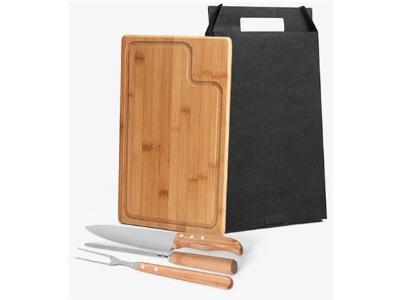 Conjunto para Churrasco em Bambu Texas 4 Peças