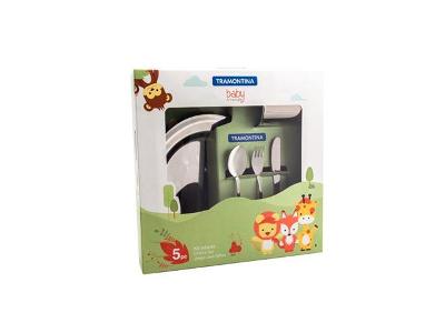 Kit Infantil para Refeição Tramontina Baby Friends em Inox 5 Peças