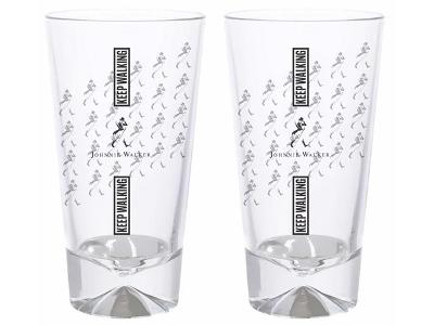 Jogo de Copos Long Drink Johnnie Walker Keep Walking 2 Peças de 450ML