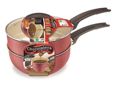 Chocolateira Panela para Derreter Chocolate Fortaleza Cereja 18CM