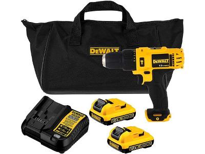 Parafusadeira Furadeira de Impacto 3/8" 10mm DeWalt com 2 Baterias