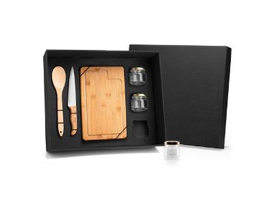 Conjunto para Cozinha e Tempero em Bambu/Inox Welf 6 Peças