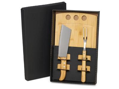 Kit para Churrasco e Cozinha em Bambu/Inox Welf 3 Peças