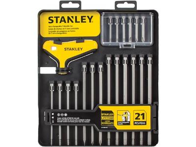 Jogo de Pontas Longas para Parafusar Stanley STHT81218 com 21 Peças