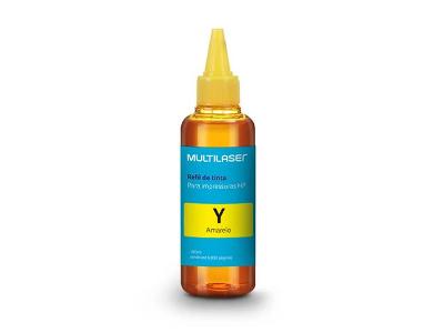 Refil de Tinta Multilaser Para Impressoras Hp 100ML Amarelo RF004