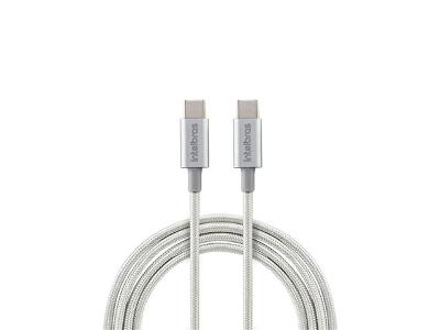 Cabo USB-C Duplo Intelbras 1,5m Nylon EUCC 15NB Branco