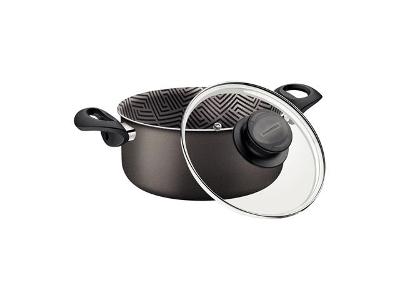 Caçarola Tramontina Paris Antiaderente Tampa de Vidro Chumbo 24CM