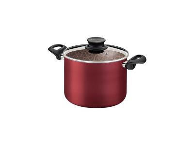 Caldeirão Tramontina Paris Antiaderente Tampa de Vidro Vermelho 16CM