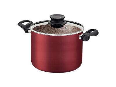 Caldeirão Tramontina Paris Antiaderente Tampa de Vidro Vermelho 28CM