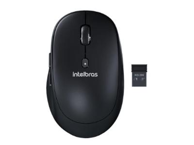 Mouse Intelbras Sem Fio MSI100 6 Botões 2.4GHz USB Pilha Inclusa Preto