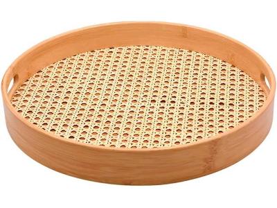 Bandeja de Bambu Oikos com Palinha Redonda 35CM