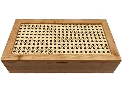 Caixa Decorativa Oikos Palha Indiana e Bambu 8 Nichos