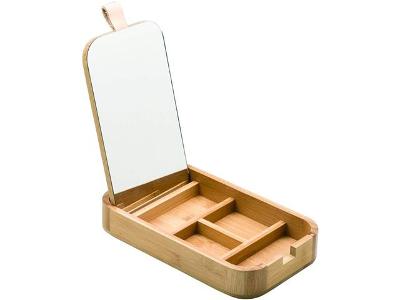 Porta Joias Oikos de Bambu com Espelho Médio