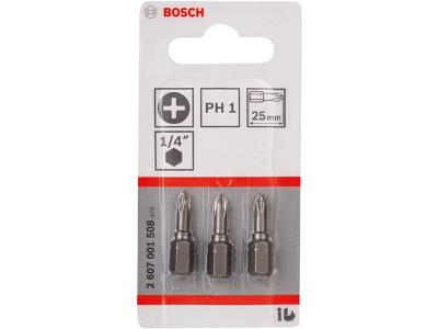 Ponta para Parafusar Bosch Phillips PH1 25mm Extra Hard com 3 Peças