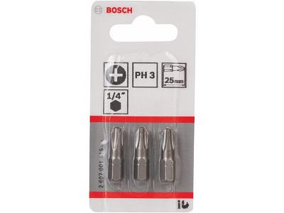 Ponta para Parafusar Bosch Phillips PH3 25mm Extra Hard com 3 Peças
