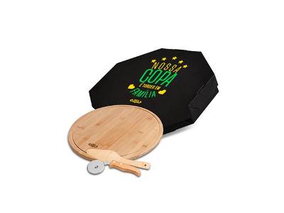 Conjunto para Pizza em Bambu 35CM 3 Peças