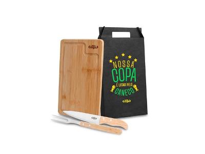 Conjunto para Churrasco em Bambu 3 Peças
