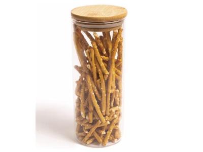 Pote Hermético de Vidro Oikos com Tampa de Bambu Flat 450ML