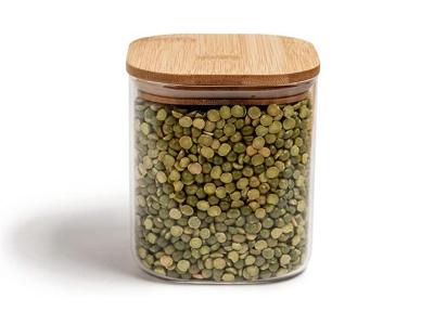 Pote de Mantimentos Quadrado Oikos Flat com Tampa Bambu 800ML