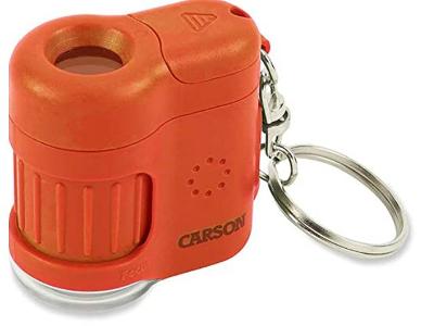 Microscópio Chaveiro Carson Micromini MM280O com Led Laranja