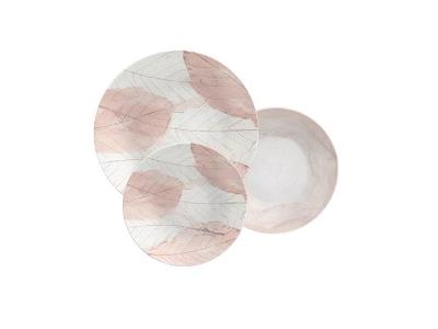 Jogo de Pratos Tramontina Rosé em Porcelana Decorada 18 Peças