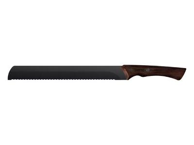 Faca Serrilhada Tramontina Churrasco Inox Escurecido Cabo Madeira 10"
